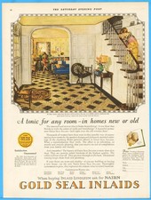 1927 Congoleum Gold Seal Linoleum 1920's Flooring Home Wall Decor Vintage Ad picture