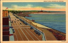 Vintage Postcard Dress Plaza Evansville IN  1941 picture