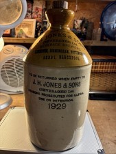 VINTAGE J.H. JONES & SONS STONEWARE FLAGON 1929 LEICESTER BIRMINGHAM NOTTINGHAM picture