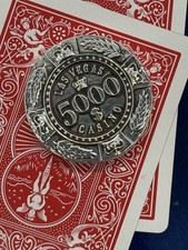 Sterling silver Casino Style Poker Chip Card Guard.. 1 Of 1 By Sterlingwerx. picture