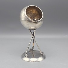 Vintage Silver Plate Golf Themed Ashtray picture