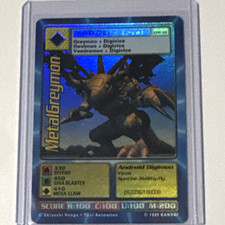 Bandai Digimon CCG MetalGreymon BW-10 Holographic Trading Card 1999 Promo picture