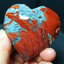 TOP 121.7G Natural Polished Warring States Red Agate Stone Heart Healing A2770 picture