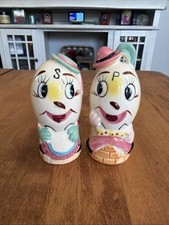 Vintage 1950s Humpty Dumptys Enesco Salt Pepper Anthropomorphic Kitschy MCM RARE picture