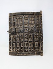 Early-to-Mid 20th Century Hand-Carved African Dogon Granary Door picture