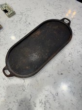 RARE Vtg GRISWOLD Erie Slant Logo Cast Iron #9 Long Rectangle Griddle 713 BH picture
