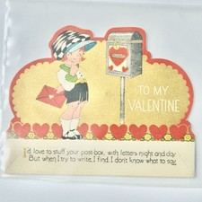 Vintage Valentine Card To My I'd Love to Stuff Your Post-Box with Letters picture