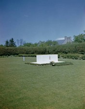 The grave of US President Franklin D Roosevelt Hyde Park New York - Old Photo picture
