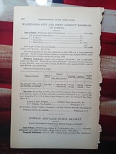 1874 Train Report WASHINGTON CITY & POINT LOOKOUT RAILROAD Hyattsville Maryland picture