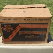 Vintage Harley Davidson Genuine Motor Oil 1 FULL CASE 20W-50 Plastic Bottles picture