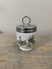 Vintage Royal Worcester Egg Coddler Birds Wren Finches Porcelain England Lid picture
