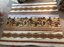 Vintage Horse Southwestern Desert Blanket Tapestry USA Western 103x88 picture