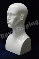 2PCS Male Fiberglass Mannequin Head Bust Wig Hat Jewelry Display #PS-EraW-PS X2 picture