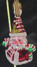 Vtg 2006 Christopher Radko Roly Poly Santa Gem Blown Glass Ornament 1011568 picture