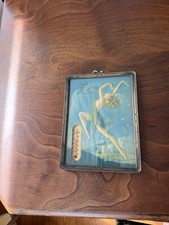 VTG  IRENE PATTEN 1935 SPRINGTIME MAIDEN PIN UP PRINT THERMOMETER CALENDAR picture