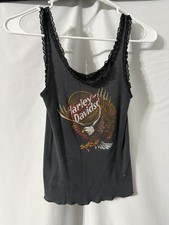 Vintage Harley-Davidson Tank Top Womens small 3D Emblem Made USA 80s picture