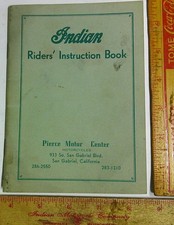 1940 Indian riders instruction book vintage motorcycle collectible manual picture