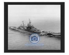 USS MISSOURI BATTLESHIP CHESAPEAKE BAY WWII 1944 8X10 FRAMED PHOTO picture