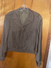 VTG WWII 1944 US Army Wool M-1944 Ike Jacket & Garrison Cap Set 38L Size 7 3/8 picture