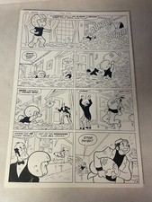 RICHIE RICH #26 ORIGINAL ART Money World  1976 FOOTBALL WORKS OUT WITH MONEY picture