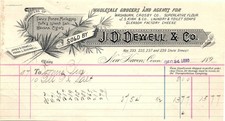 1890 J.D. Dewell & Co. New Haven Grocers billhead picture