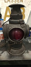 Antique Adlake Non-Sweating Railroad Switch Lamp Red Blue Lenses Adams Westlake picture