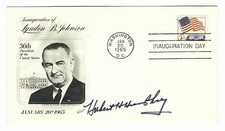 1/20/65 LYNDON B. JOHNSON INAUGURAL COVER, HUBERT H HUMPHREY SIGNATURE-NR MINT picture