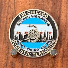 FBI Chicago Domestic Terrorism Semper Vigilantis Challenge Coin W#24 picture