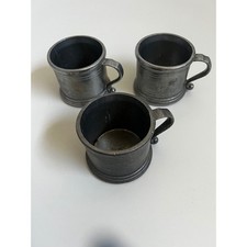 Set of 3 Vintage Wilton Armetale Pewter Mugs USA Made Collectible Barware 1972 picture