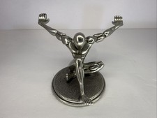 Vintage Jac Zagoory Designs Atlas Pen Holder Pewter picture
