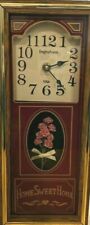 Ingraham VTG Clock Home Sweet Home Roses Maroon/Gold 13'' by 5.5'' USA Quartz picture