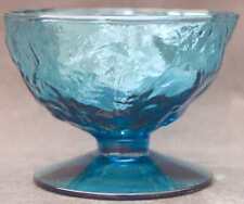 Morgantown Crinkle Peacock Blue Champagne Sherbet Glass 2348977 picture