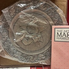 Hallmark Pewter Plate, Little Gallery 1979 “The Little Angel” Never Used, picture