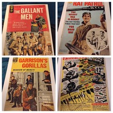 Gallant Men 1 - Rat Patrol 4 - Garrison's Gorillas 3 Dell Gold Key 1960s War Lot picture
