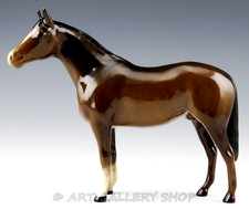 Vintage Beswick England Porcelain Figurine STANDING BROWN PONY HORSE Mint picture