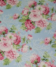 90s VTG RALPH LAUREN Garden Rambler Upholstery Fabric Cabbage Rose Cotton Twill picture