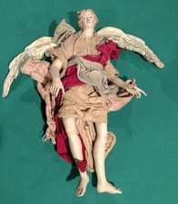 Vintage Teracotta Silk hanging angel figurine from Naples Italy 1997 Hand Made picture