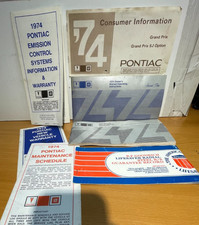 1974 Pontiac Grand Prix SJ Owners Manual & Related Pubs GM Goodrich OE Complete picture