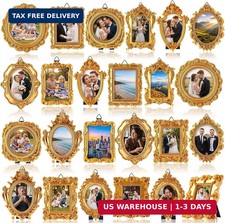 24 Pcs Mini Vintage Gold Picture Frames Small Resin Frame Bulk picture