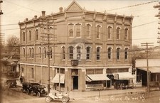 Abilene KS Kansas 'Brown Block' Street View RPPC Photo Postcard COPY picture