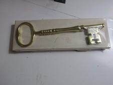 Unmarked Brass Skeleton Key Large Oversized 8 Inch New Old Stock picture