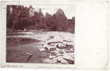 1913 SPENCER INDIANA Postcard Old Dam Posted With 1 cent US Parcel Post stamp picture