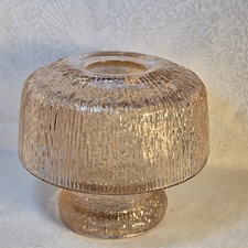 VTG Indiana Tiara Glass Pink Ice Mushroom Fairy Lamp 4 1/4