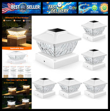 Solar Post Cap Lights Outdoor 6 Pack, 2 Mode Bright Fence Post Solar Lights Outd picture