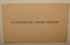 Germany Card Jewish Judaica 1930s? German   Austria ? Rabbi Dr. Peter Freund picture
