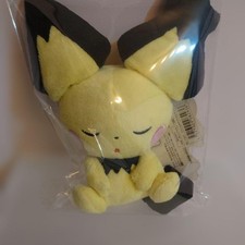 Pokemon Center Spiky-Eared Pichu Sleeping Plush Toy Used picture