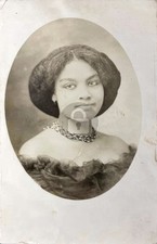 Beautiful African American Woman Portrait c1910 RPPC Photo Postcard COPY picture