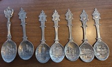 Vtg 1983-1989 German Pewter Annual Spoons Lot of 7 WMF & Frieling Zinn picture