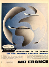 Air France Vintage 1959 Original Print Ad Boeing 707 Intercontinental Aviation picture