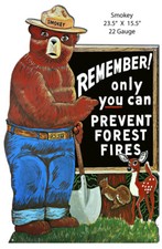 Vintage Style Metal Sign Smokey The Bear 23.5x15.5 picture